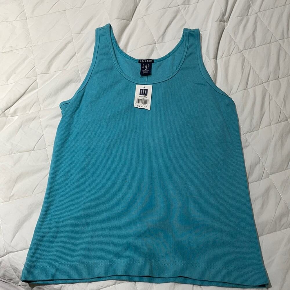 Gap m turquoise tank NWT soft rayon spandex blend